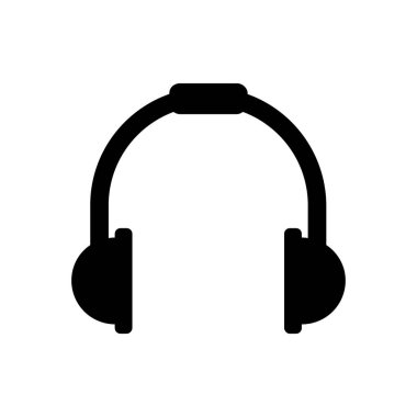 Kulaklık simgesi vektörü beyaz arkaplanda izole edildi, kulaklık işareti