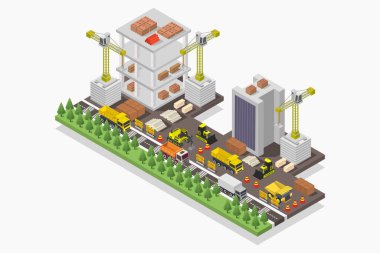 Şehrin vektör izometrik kenti