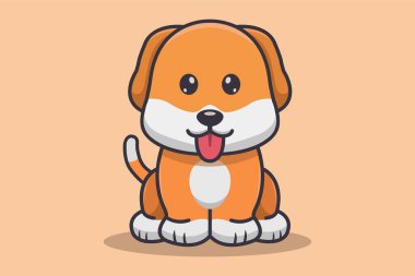 cute dog cartoon. vector illustration.