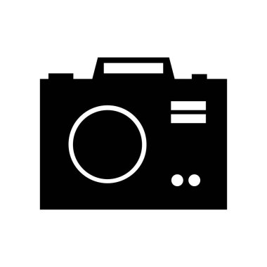 Web ve mobil uygulama tasarımınız için beyaz arkaplanda izole edilmiş kamera simgesi vektörü, fotoğraf logosu konsepti