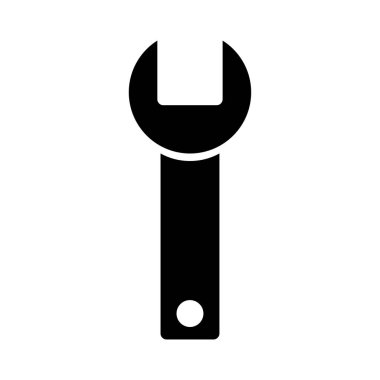 Anahtar vektör simgesi. biçim iki renkli düz sembol, siyah ve beyaz renkler, yuvarlak açılar, gümüş arkaplan