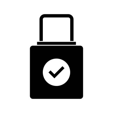 Güvenli vektör simgesi düz simgesi