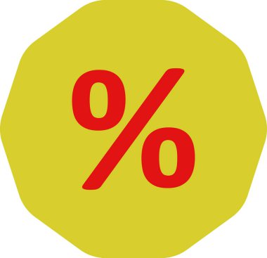 İndirim simgesi, vektör illüstrasyonu