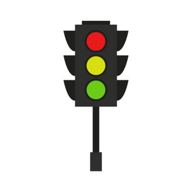 Hafif trafik ışığı simgesi. Düz renk tasarımı. vektör illüstrasyonu.