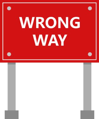 Metni yanlış olan yol işareti illüstrasyonu