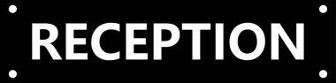 Resepsiyon damgası Resepsiyon. kare siyah işareti