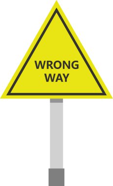 Beyaz arkaplanda izole edilmiş vektör illüstrasyonu ile doğru yol işareti