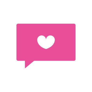 kalp sembollü konuşma balonu