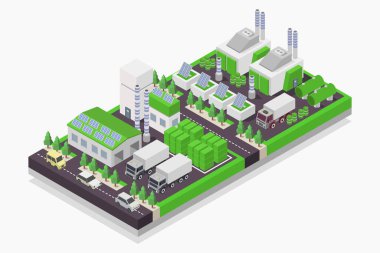 İzometrik şehir. vektör illüstrasyonu