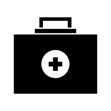 İlk yardım çantası simgesi, basit vektör illüstrasyonu