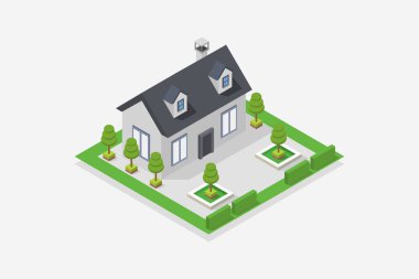 izometrik house, vektör çizim