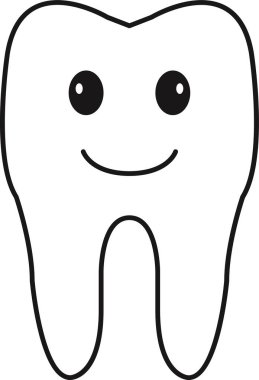 Diş simgesi, vektör çizimi