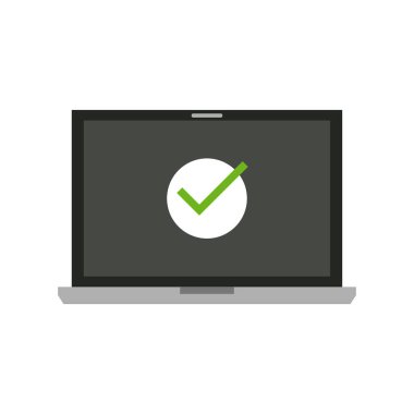 ekran vektör illüstrasyon tasarımında işaretli dizüstü bilgisayar