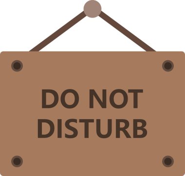 Lütfen beyaz arkaplandaki işareti, illüstrasyonu, vektörü rahatsız etmeyin.