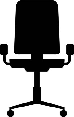 Beyaz arkaplanda izole edilmiş sandalye simgesi ve vektör illüstrasyonu