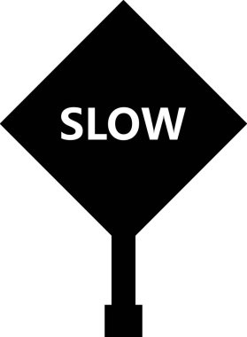 Yavaş trafik işareti simgesi, basit vektör illüstrasyonu