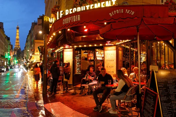 Paris Frankreich Oktober 2022 Recrutement Ist Ein Typisch Französisches Café — Stockfoto