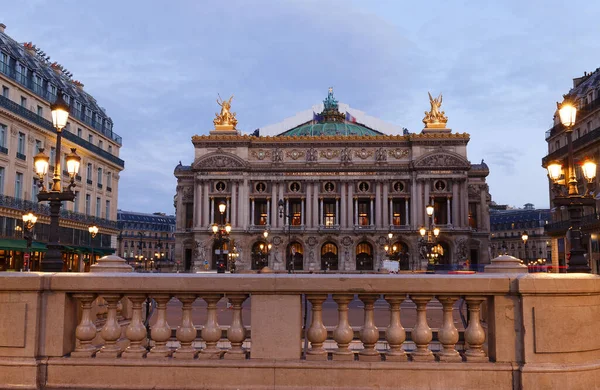 Vista Noturna Ópera Nacional Paris Grand Opera Famoso Edifício Neo — Fotografia de Stock