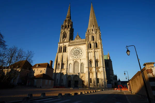 Our Lady Chartres Katedrali Fransa Nın Çok Ziyaret Edilen Turizm — Stok fotoğraf