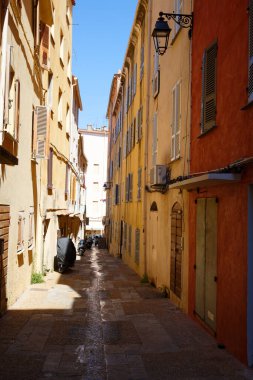 Ajaccio tipik evlerin bir görünüm , Güney Korsika adasının başkenti, Fransa