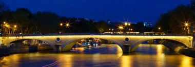 Louis-Philippe köprüsünün panoramik manzarası, Paris, Fransa.