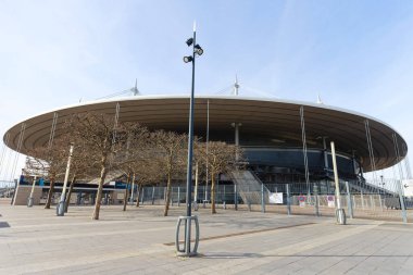 SAINT-DENIS, FRANCE - 04 Mart 2024: Fransa 'nın Paris yakınlarındaki en popüler spor stadyumu Stade de France' ın manzarası