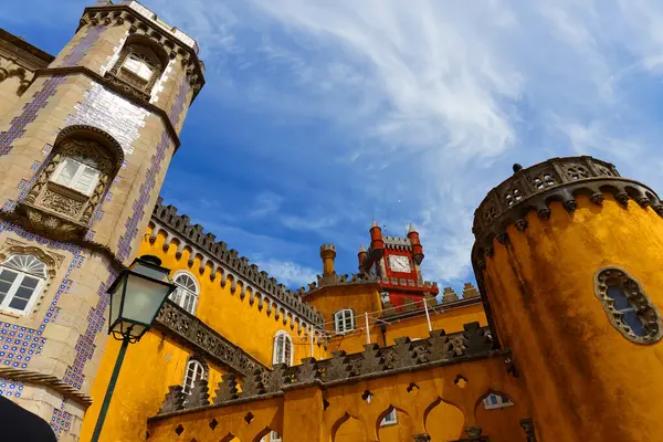 stock image The colorful Pena Palace, famous palace and one of the seven wonders in Portugal