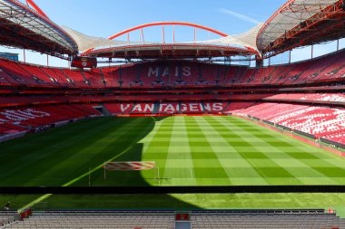 Lizbon, Portekiz - 09 Mayıs 2024: Estadio da Luz, SL Benfica 'nın ev sahibi stadyumu yeni maç gününe hazırlanıyor.
