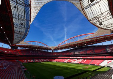 Lisbon,Portugal - May 09,2024 : Estadio da Luz, the home stadium of SL Benfica is getting ready for new match day clipart