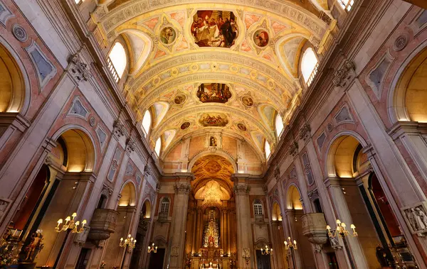 stock image The St. Nicholas Church was built in 1280, but what you see today is its neoclassical reconstruction from between 1776 and 1850, following the 1755 earthquake.Lisbon. Portugal.