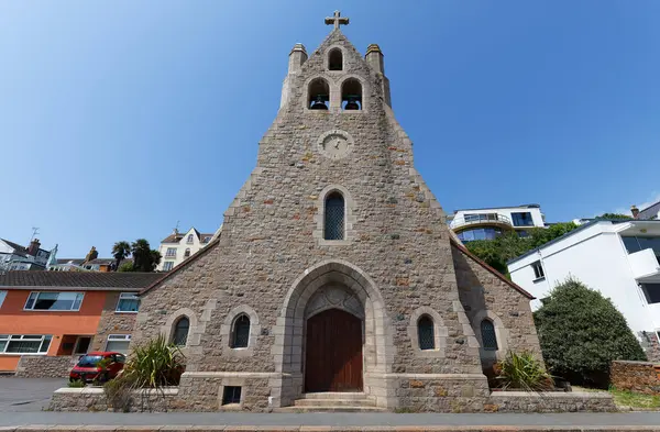 stock image The Sacred Heart church located in the town of St. Aubin in the Ballwick of Jersey, part of the Channel Islands. United Kingdom.