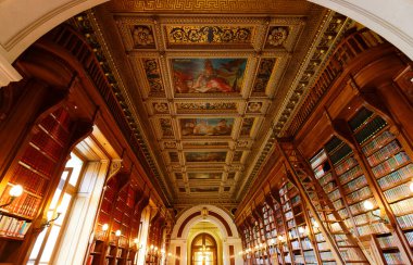 PARIS, FRANCE, SEPEMBER 22 , 20 ' : interiors of the library in the Luxembourg palace, home of the french Senate-one of the two chambers of the French Parliament. clipart