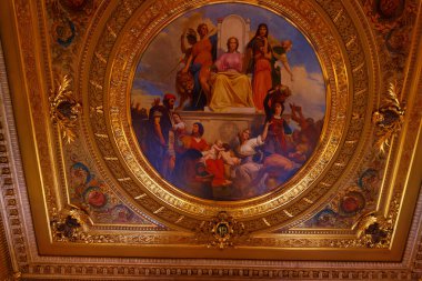 PARIS, FRANCE, SEPEMBER 22, 20 ': Lüksemburg sarayındaki Napolyon salonu, Fransız Parlamentosu' nun iki meclisinden biri olan Fransız Senatosu 'nun evi.