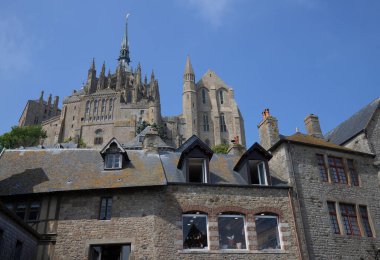 Kuzey Fransa, Normandiya 'daki Mont Saint Michel Katedrali.