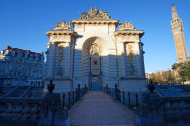 The Porte de Paris, a Triumphal Arch in Lille, the Nord department of France clipart