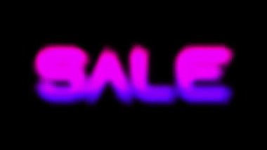 Satış işi terfisi. Dinamik Diagonal Neon Noktaları. Parlayan hızlı bir kelime. Pembe, turuncu ve serin menekşe rengi.