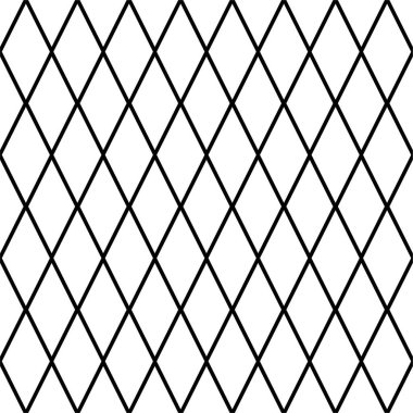 Black and white Geometric Rhombus seamless pattern. Simple geo background. Lattice pattern. Modern minimalistic modern. Contemporary vector print for fabric, wrapping, stationery, wallpaper and clipart