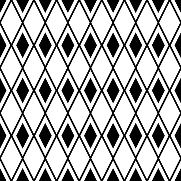 黒と白の幾何学的菱形のシームレスなパターン 単純な地理的背景 格子模様 現代のミニマリズム現代 文房具 壁紙やのための現代的なベクトルプリント — ストックベクタ