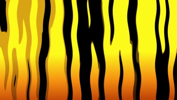 Narancssárga Fekete Tigris Csíkos Animált Minta Tigris Bőr Mozgás Háttér — Stock videók