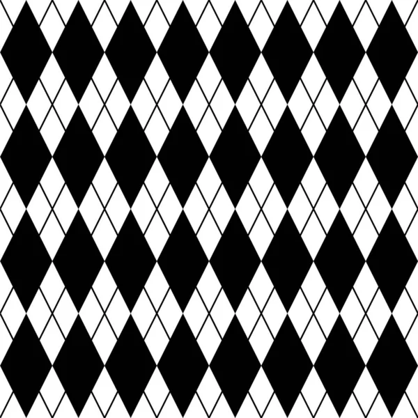 Siyah Beyaz Geometrik Rhombus Kusursuz Desen Basit Bir Coğrafi Arkaplan — Stok Vektör