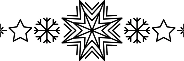 スノーフレークの要素 クリスマスと新年のグリーティングカードやバナーのデザインのための冬の雪のフレークシルエット 白い背景に隔離された休日の装飾要素 — ストックベクタ