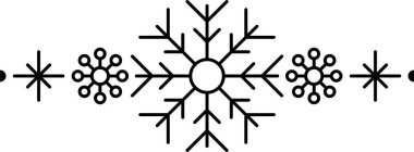 Kar tanesi çerçeve elementi. Yılbaşı ve yeni yıl tebrik kartları ve afişler tasarlamak için kar tanesi silueti. Beyaz arkaplanda izole edilmiş tatil dekorasyonu ögeleri.