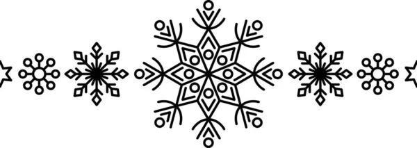 スノーフレークの要素 クリスマスと新年のグリーティングカードやバナーのデザインのための冬の雪のフレークシルエット 白い背景に隔離された休日の装飾要素 — ストックベクタ