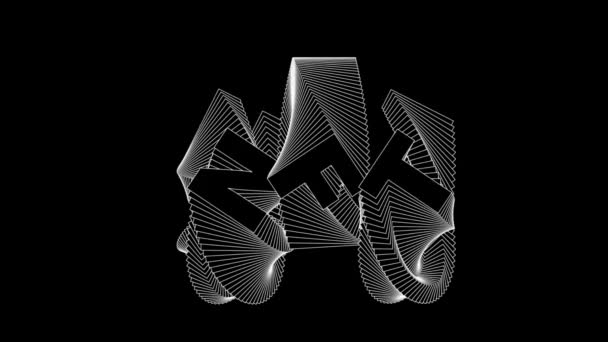 Nft动画 白色黑色不可替换符号文字回响效果排版 简约主义流行的抽象设计 数码艺术概述 — 图库视频影像