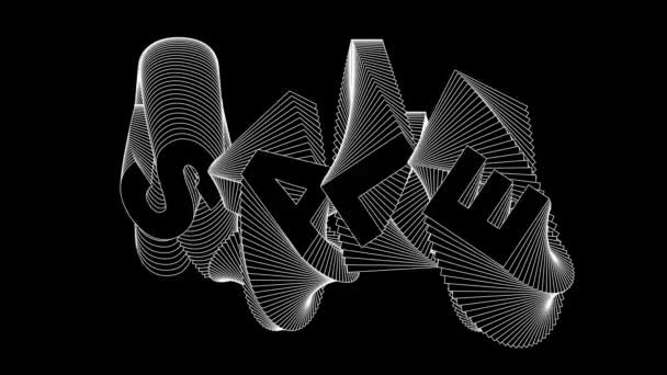 Verkoop Animatie Wit Zwart Verkoop Tekst Woord Echo Effect Typografie — Stockvideo