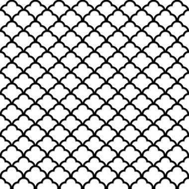 Balık pulu pürüzsüz desen. Geleneksel Çin deniz dalgası süsü. Asya bulut etnik motifi. Doğulu, Japon kökenli. Tebrik kartı, afiş, poster ve takvim için vektör şablonu.