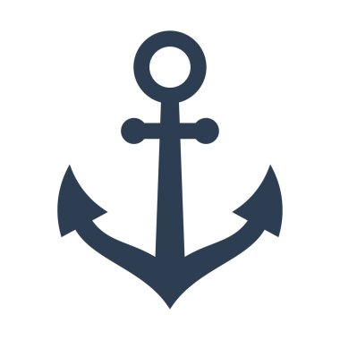 Anchor icon. Marine company logo. Emblem for a ship, yacht. Flat vector illustration.