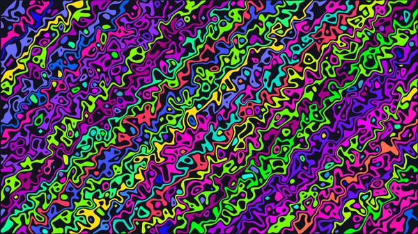 Психоделическая Схема Триппи Стрип Неоновый Цвет Волнистого Фона Классные Абстрактные — стоковый вектор
