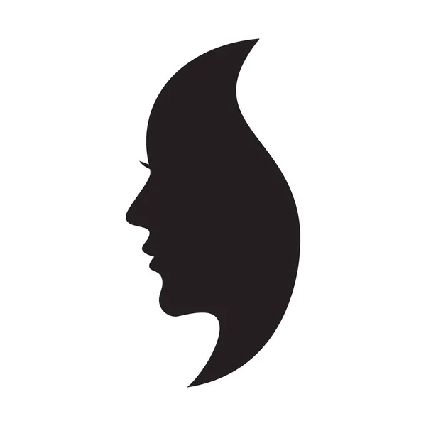 Young Woman Profile Girl Silhouette Face Elegant Logo Outlines Female — Stock Vector