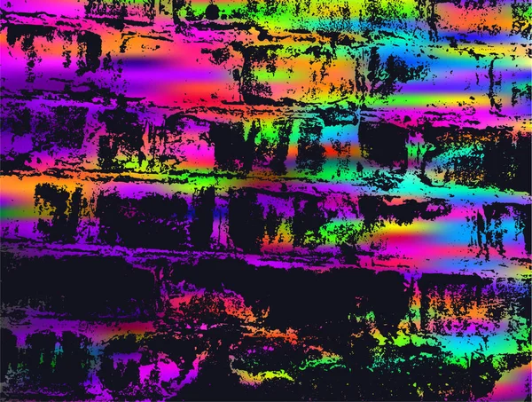 Grunge Color Neon Background Abstract Street Art Print Colorful Grungy — Wektor stockowy